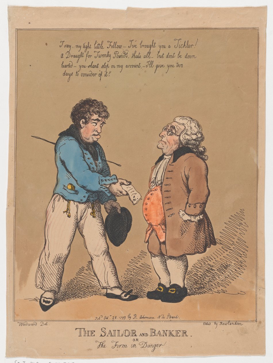 A tengerész és bankár, avagy a cég veszélyben, 1799. október 28., 1799. október 28. alkotó: Thomas Rowlandson
