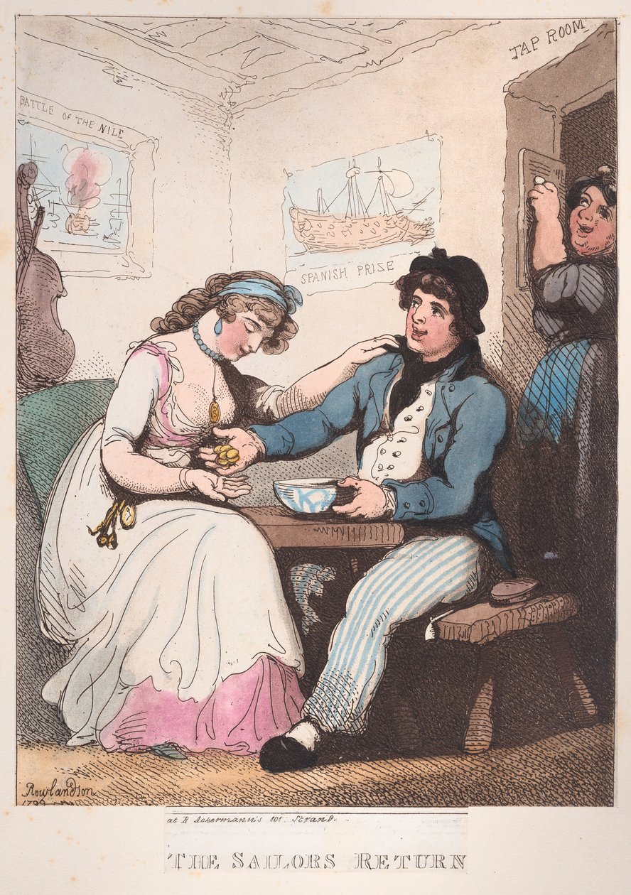A tengerész visszatérése, 1799. október 10., 1799. október 10. alkotó: Thomas Rowlandson