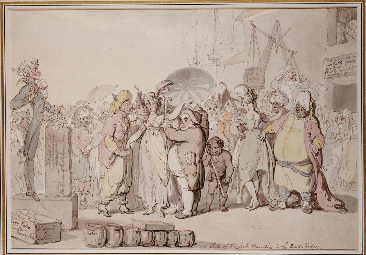 Az angol szépségek eladása Kelet-Indiában, 1810 körül alkotó: Thomas Rowlandson