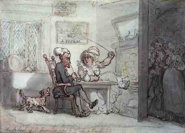 "A reform iskolája, avagy hogyan uraljunk egy férjet" (toll, akvarell és ceruza papíron) alkotó: Thomas Rowlandson