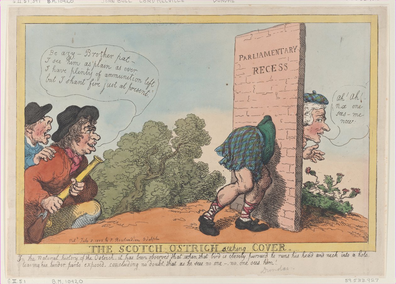 The Scotch Struc Seeking Cover, 1805. július 8., 1805. július 8. alkotó: Thomas Rowlandson