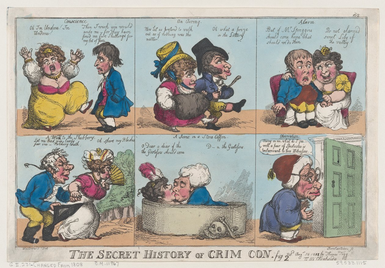 The Secret History of Crim Con, 2. kép, 1812. augusztus 18., 1812. augusztus 18. alkotó: Thomas Rowlandson