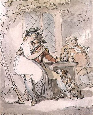 A katona távozása (toll és tinta, akvarell) alkotó: Thomas Rowlandson