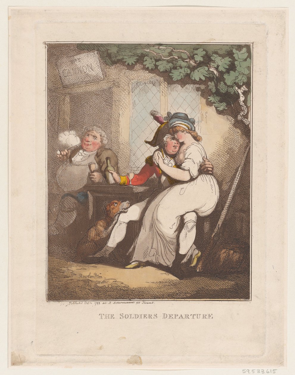 A katona indulása, 1799. október 10., 1799. október 10. alkotó: Thomas Rowlandson