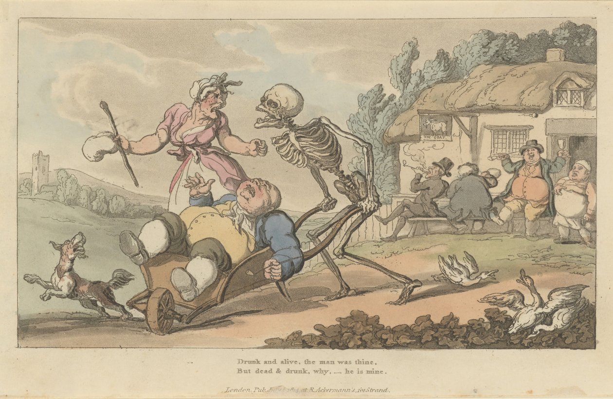 The Sot The English Dance of Death, 12. lemez, 1814. július. alkotó: Thomas Rowlandson