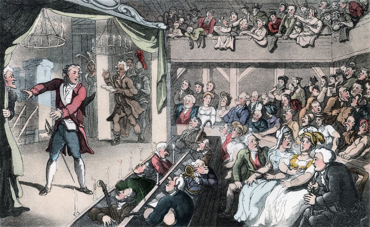 The Stage, illusztráció Oliver Goldsmith „The Vicar of Wakefield” című művéből, pub. Ackermann, 1817 (kézzel színezett akvatinta) alkotó: Thomas Rowlandson