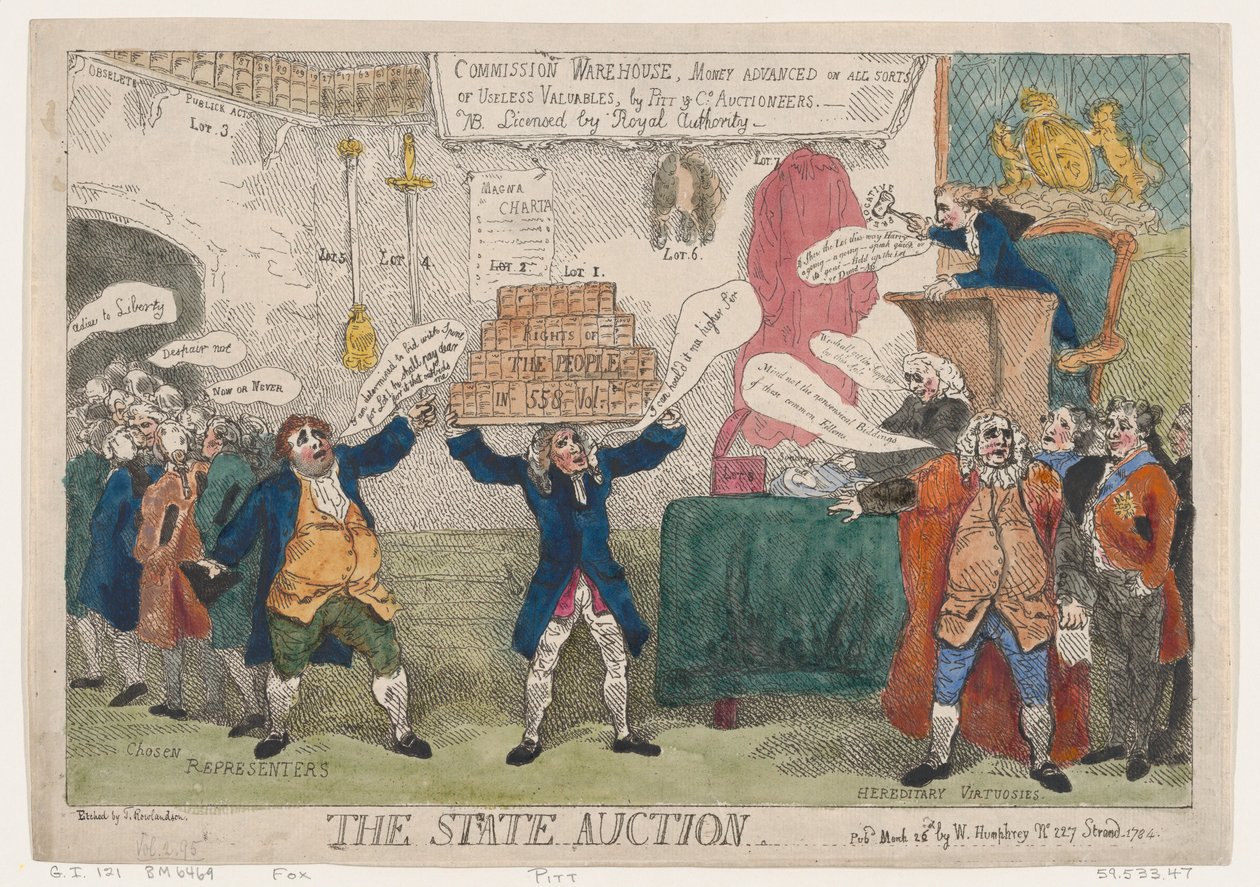Az állami árverés, 1784. március 26., 1784. március 26. alkotó: Thomas Rowlandson