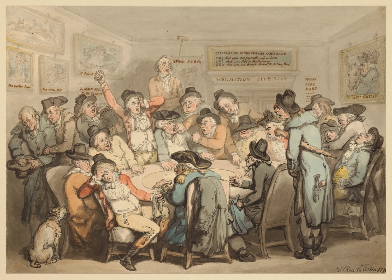 Az előfizetői klub terme alkotó: Thomas Rowlandson