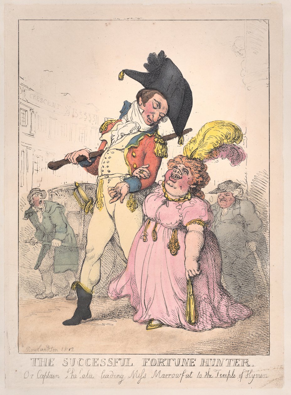 A sikeres szerencsevadász, avagy Shelalee kapitány, vezető Miss Marrowfat..., [1802], 1812-ben újra kiadták. alkotó: Thomas Rowlandson