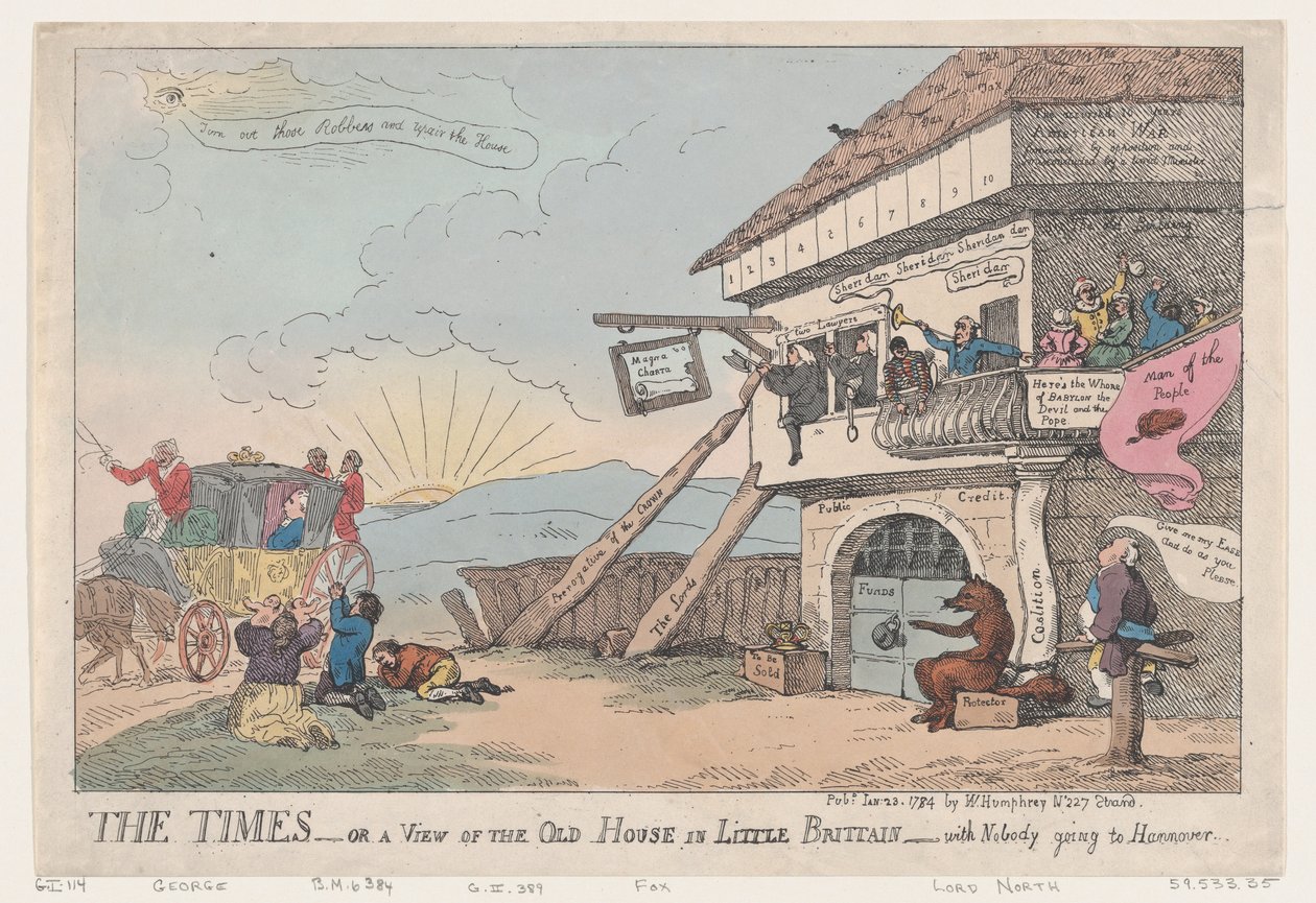 The Times – Avagy a régi ház képe Kis-Britanniában – Senki sem megy..., 1784. január 23. alkotó: Thomas Rowlandson