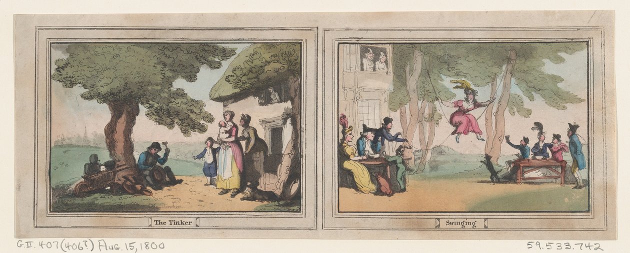 The Tinker and Swinging, 1800. augusztus 15., 1800. augusztus 15. alkotó: Thomas Rowlandson