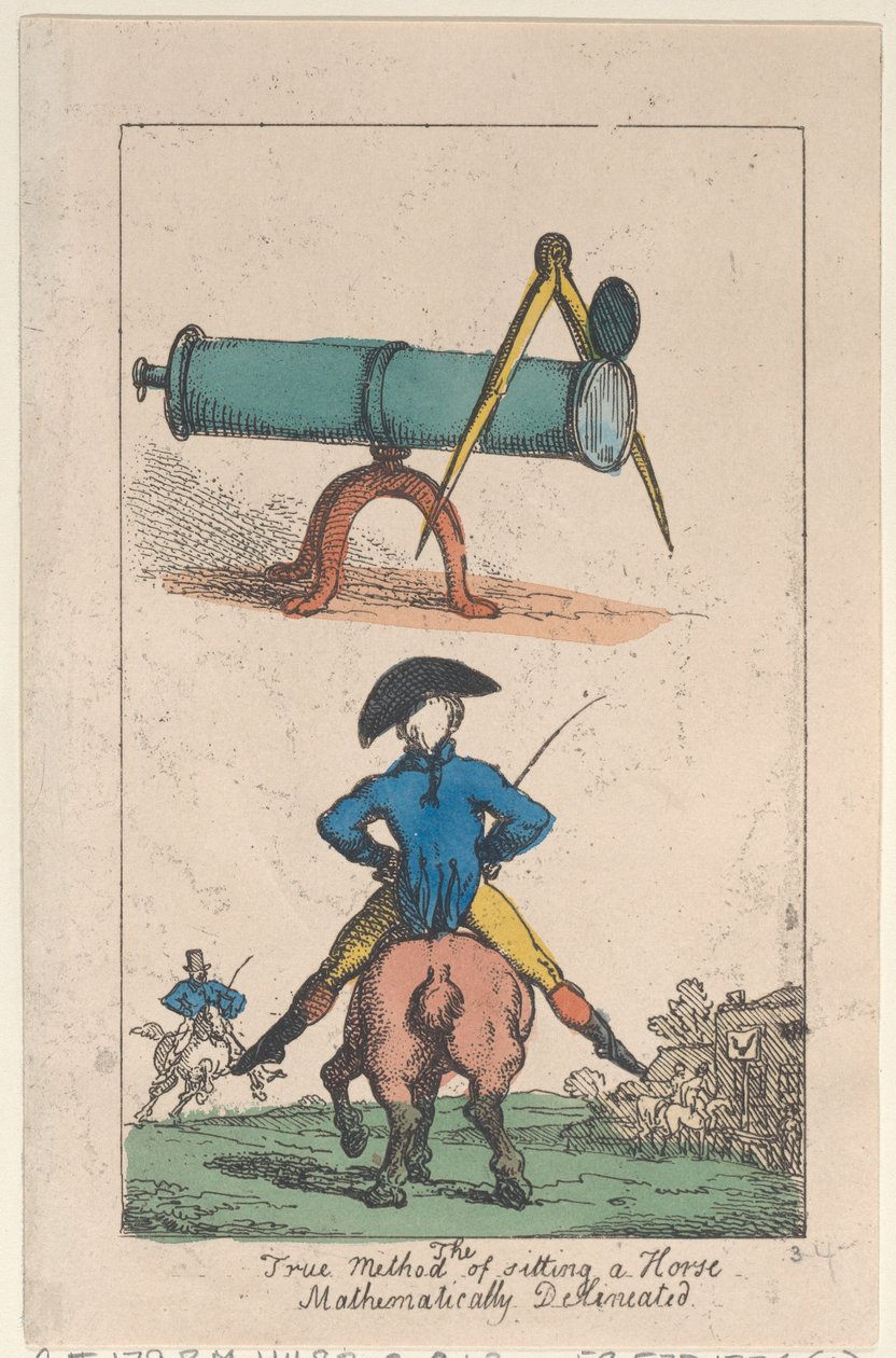 A lóültetés valódi módszere, matematikailag körvonalazva, 1809., 1809. alkotó: Thomas Rowlandson
