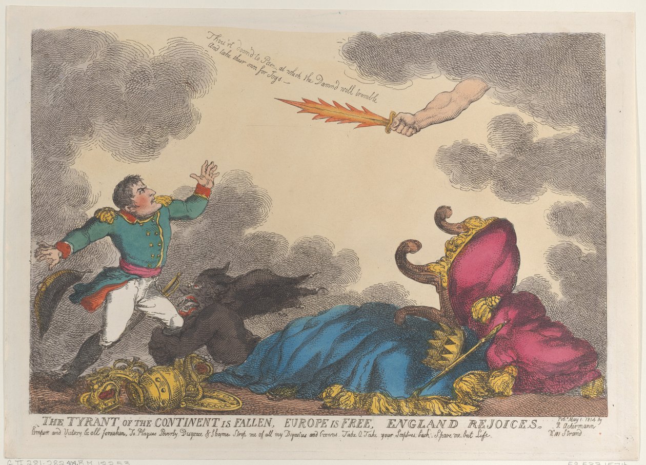 A kontinens zsarnoka elesett, Európa szabad, Anglia örül, 1814. május 1., 1814. május 1. alkotó: Thomas Rowlandson
