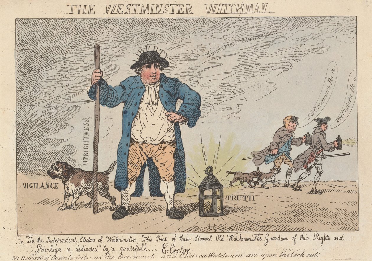 A Westminster Watchman alkotó: Thomas Rowlandson
