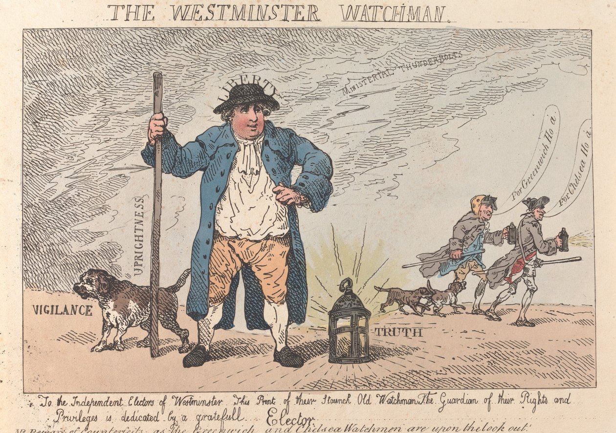 A Westminster Watchman alkotó: Thomas Rowlandson