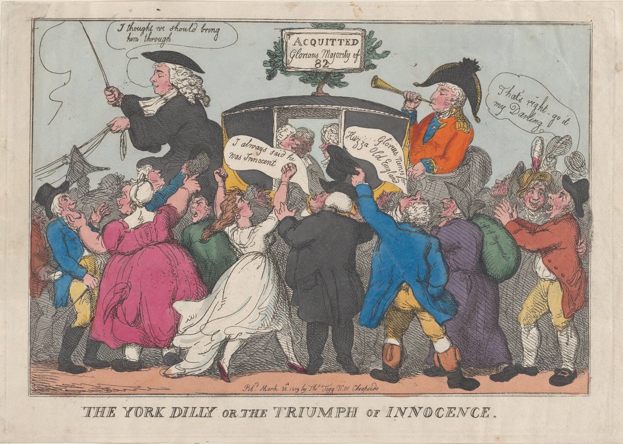 A York Dilly vagy Az ártatlanság diadala, 1809. február 26., 1809. február 26. alkotó: Thomas Rowlandson