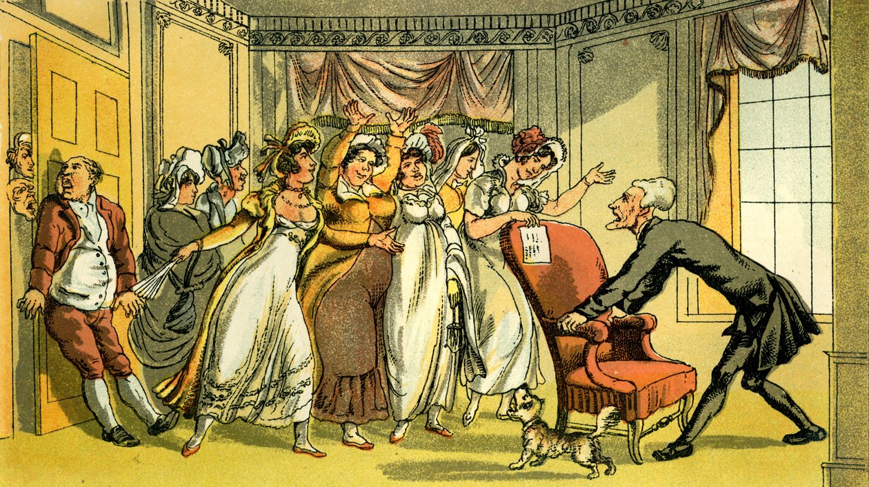 "A feleség reklámja" alkotó: Thomas Rowlandson