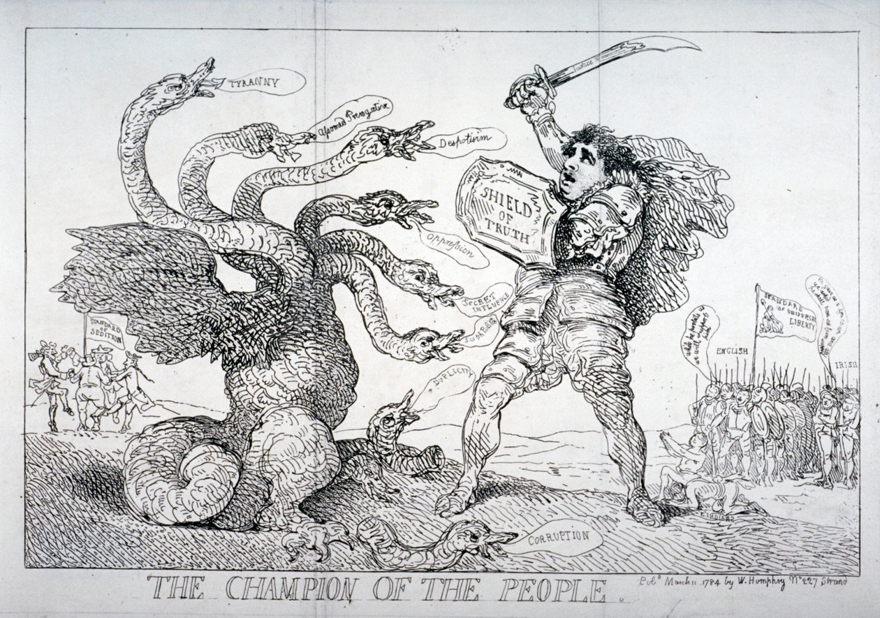 „A nép bajnoka”, 1784. alkotó: Thomas Rowlandson