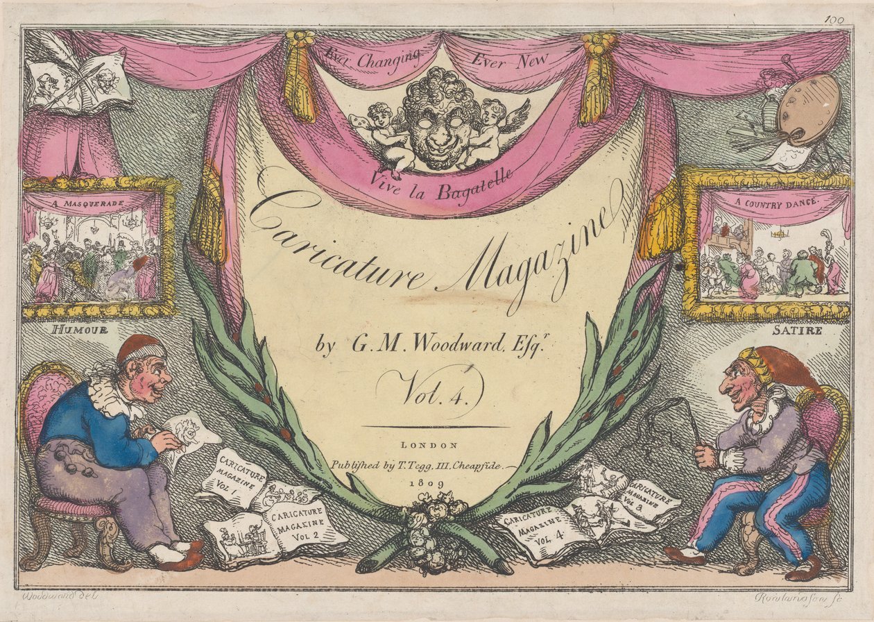 Címlap, The Caricature Magazine, G. M. Woodward, 1. évf. 4, 1809., 1809. alkotó: Thomas Rowlandson