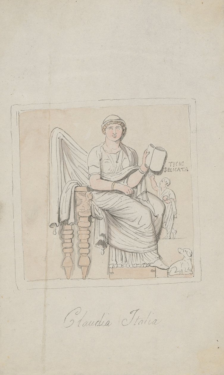 Tombstone, Claudia Italia mint a zene allegóriája alkotó: Thomas Rowlandson