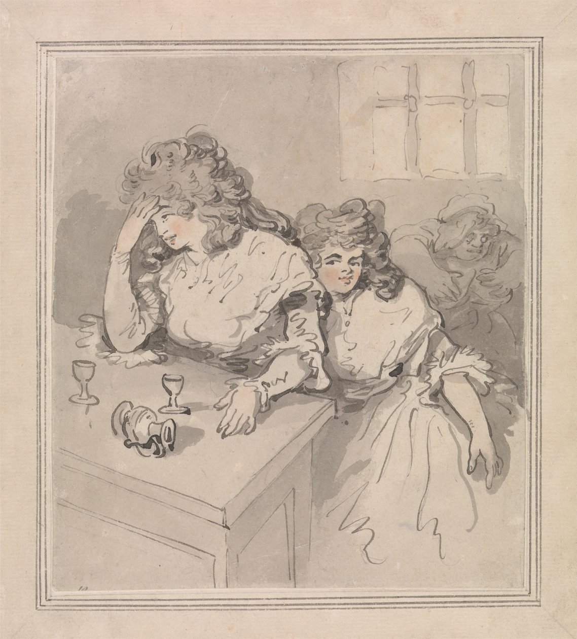 Két lány billenő alkotó: Thomas Rowlandson