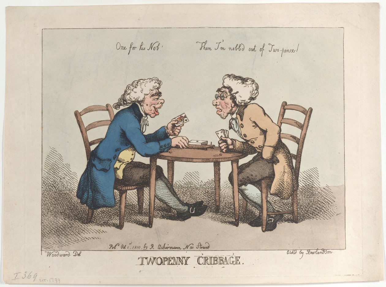Twopenny Cribbage, [1799. október 1.], újra kiadva 1810., [1799. október 1.], újra kiadva 1810. alkotó: Thomas Rowlandson