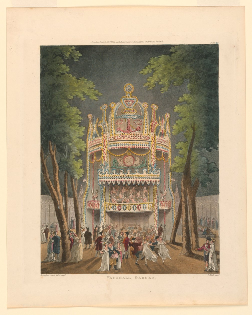 Vauxhall kert az Ackermann Repository-ból alkotó: Thomas Rowlandson