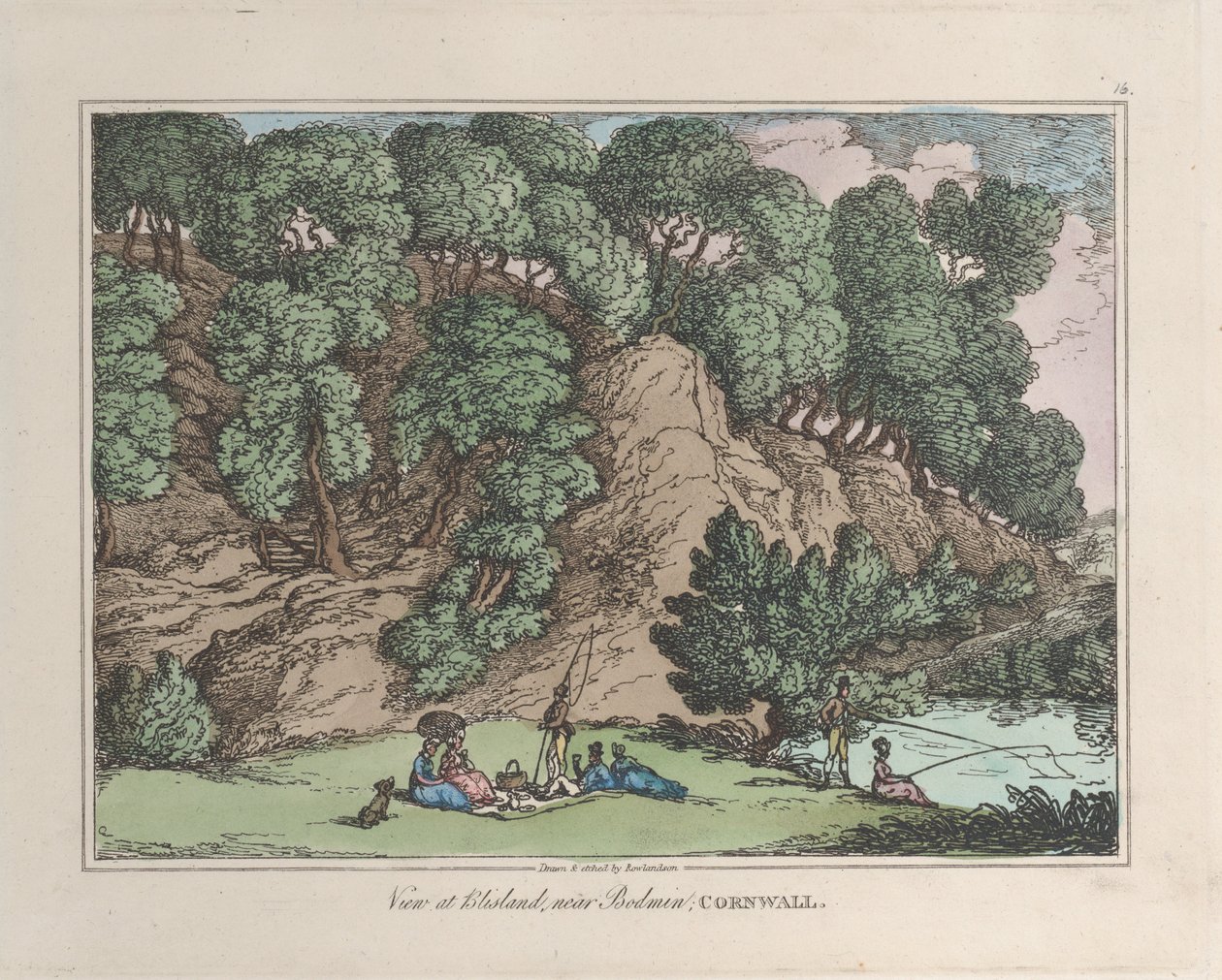 Nézet Blislandben, Bodmin közelében, Cornwallban, a Sketches from Nature-ből, 1822., 1822. alkotó: Thomas Rowlandson