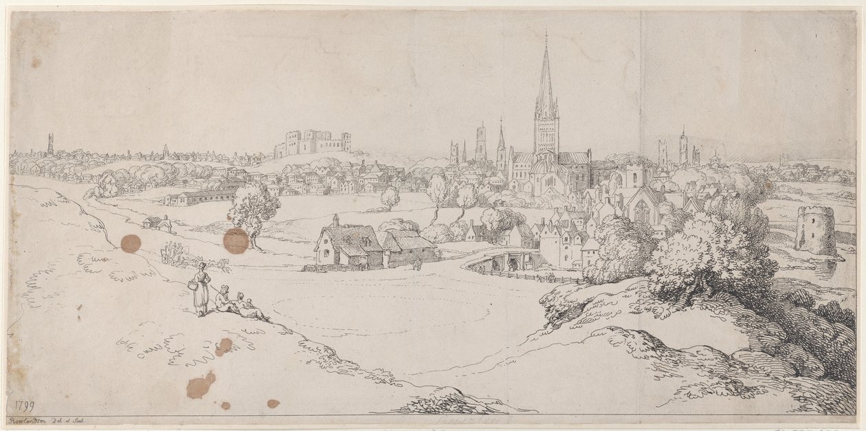 Norwich kilátása a St. James Hillről, 1799., 1799. alkotó: Thomas Rowlandson