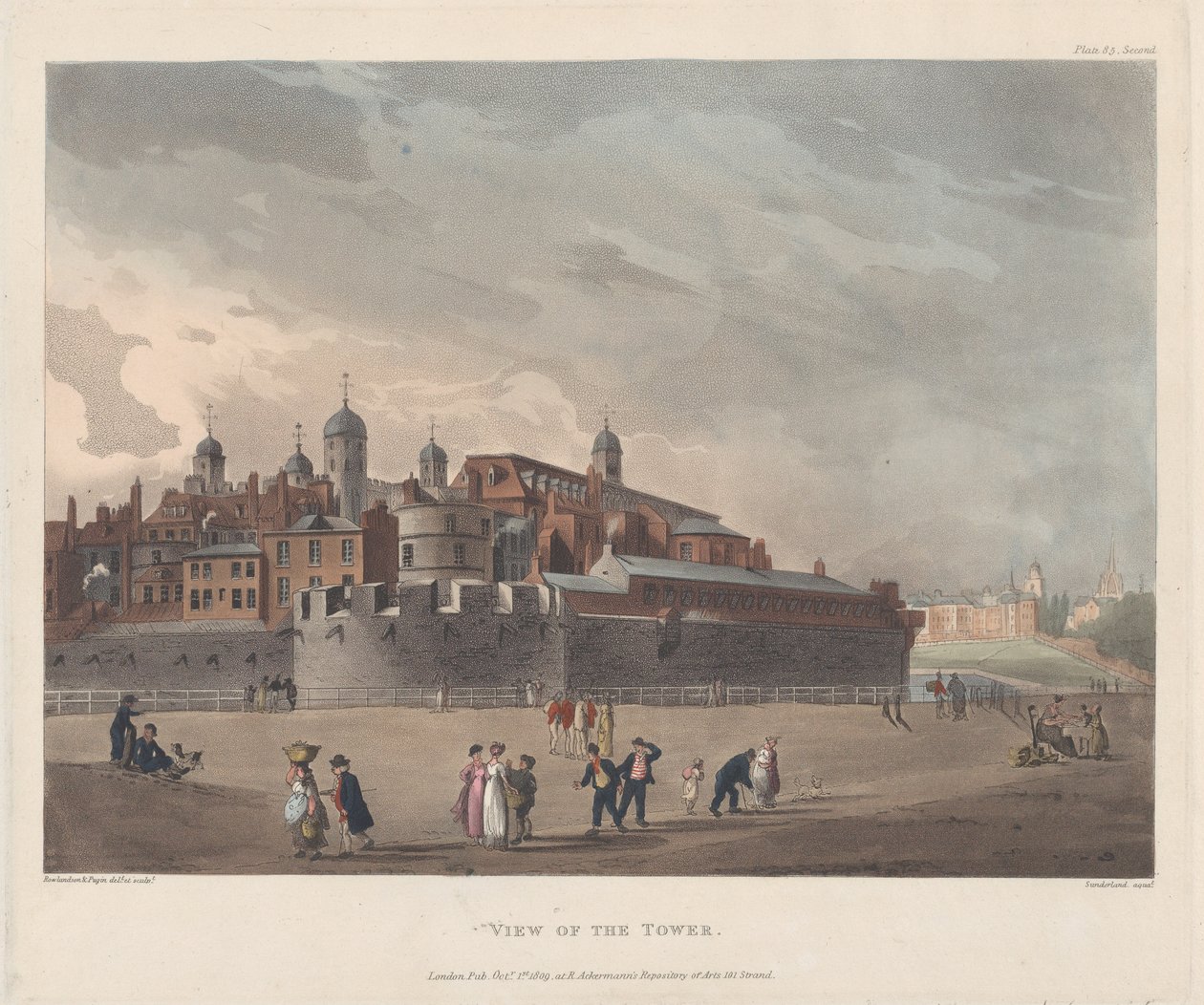 A torony látképe, 1809. október 1., 1809. október 1 alkotó: Thomas Rowlandson