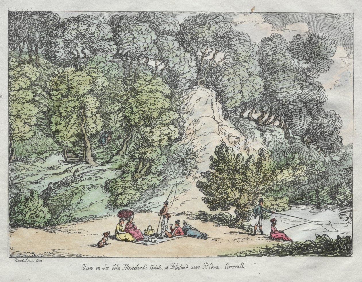 Kilátás Sir John Moreshead birtokán Blislandben, Bodmin közelében, Cornwallban alkotó: Thomas Rowlandson
