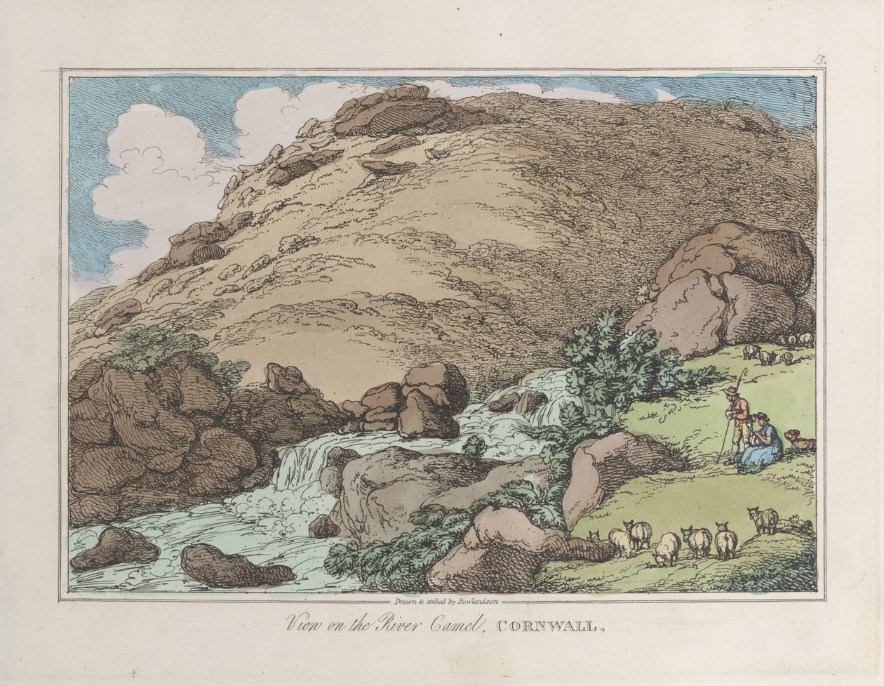 Kilátás a Camel-folyóra, Cornwall alkotó: Thomas Rowlandson