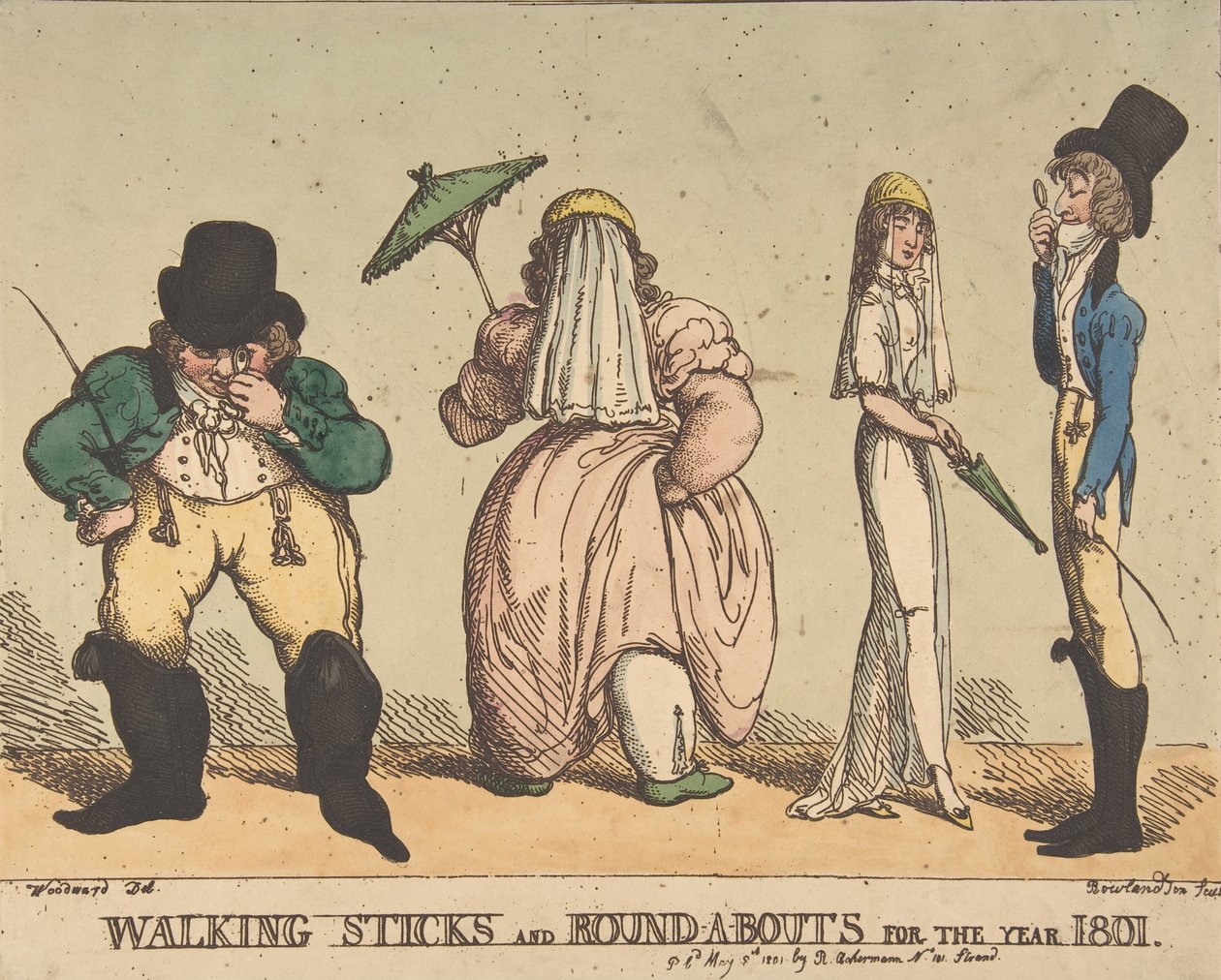 Sétapálcák és körmérkőzések az 1801. évre, 1801. május 8., 1801. május 8. alkotó: Thomas Rowlandson