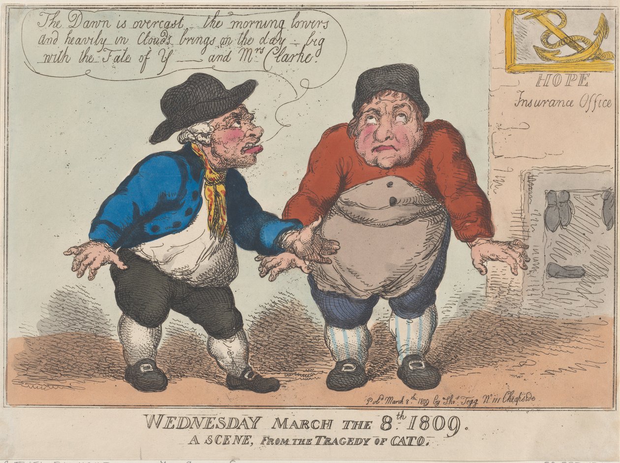 1809. március 8., szerda, Jelenet Cato tragédiájából, 1809. március 8., 1809. március 8. alkotó: Thomas Rowlandson