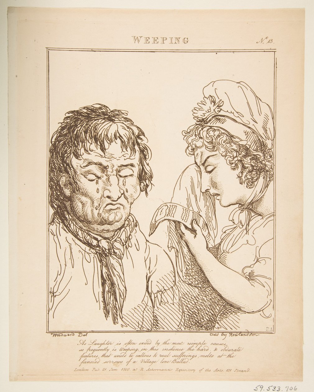 Síró Le Brun Travested, avagy a szenvedélyek karikatúrái, 1800. január 21. alkotó: Thomas Rowlandson