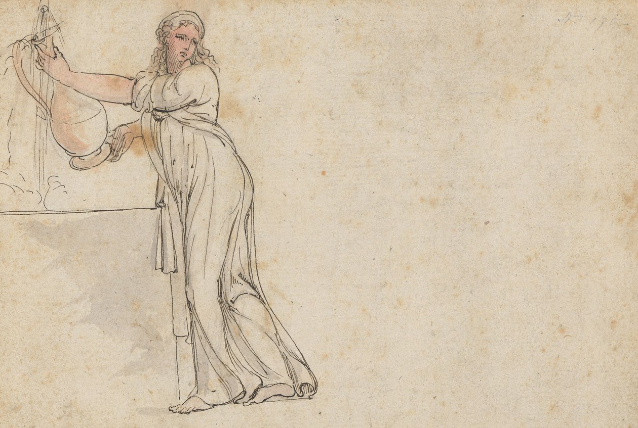 A kútnál álló asszony alkotó: Thomas Rowlandson