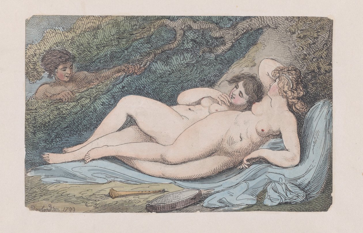 Wood-nimfák a felfedezés, 1799., 1799. alkotó: Thomas Rowlandson