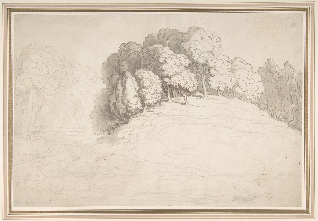 Erdős domboldal szarvasokkal alkotó: Thomas Rowlandson