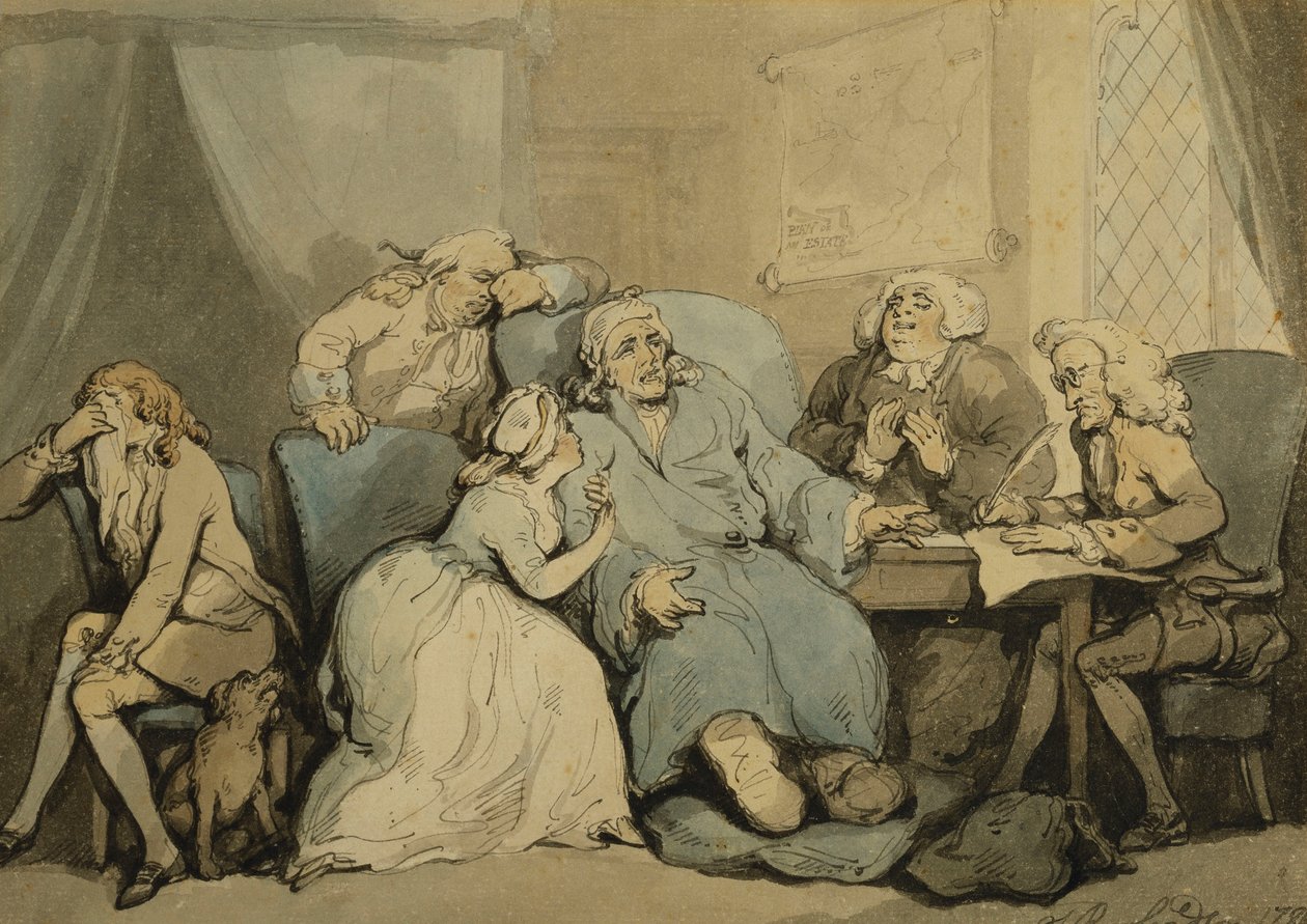 A végrendelet megírása, 1786 alkotó: Thomas Rowlandson