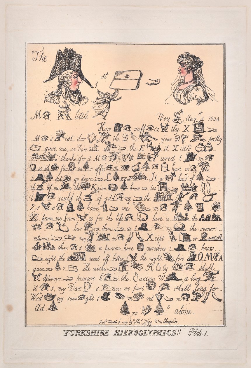 Yorkshire Hieroglifák, 1. tábla, 1809. március 8., 1809. március 8. alkotó: Thomas Rowlandson