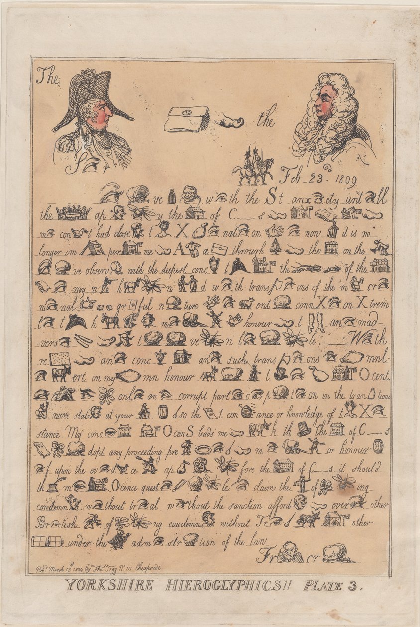 Yorkshire Hieroglifák, 3. tábla, 1809. március 13., 1809. március 13. alkotó: Thomas Rowlandson