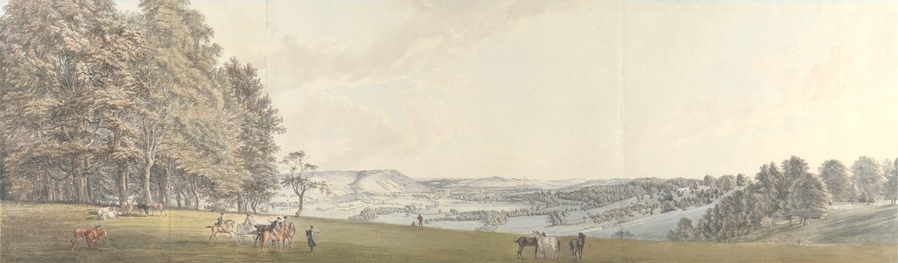 Boxhill kilátása a Surrey állambeli Norbury Parkból alkotó: Thomas Sandby