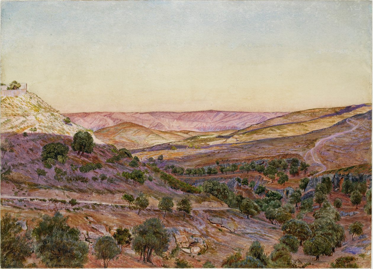 Moáb dombjai és Hinnom völgye, 1854 alkotó: Thomas Seddon