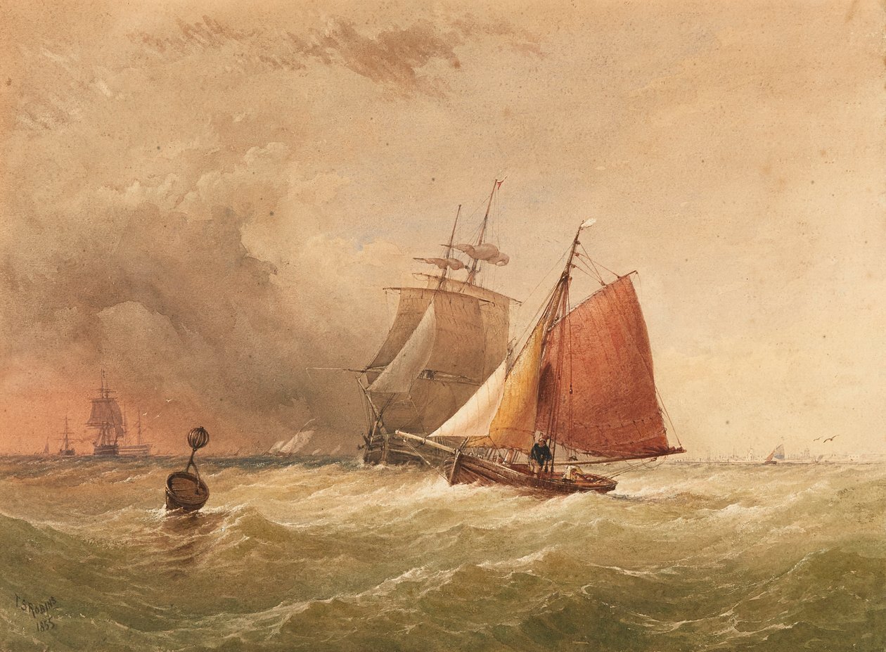 Egy közeledő vita (akvarell) alkotó: Thomas Sewell Robins