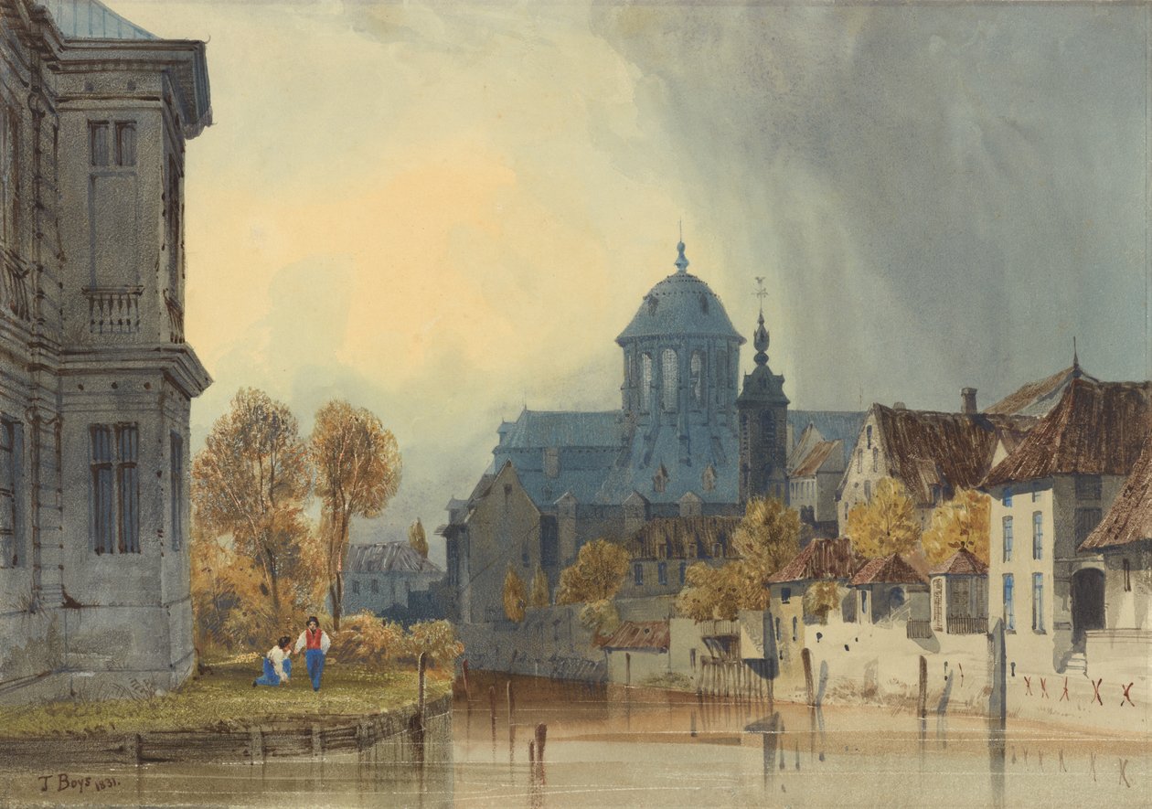 A Hanswijki Miasszonyunk-templom látképe, Mechelen (Malines), Belgium alkotó: Thomas Shotter Boys