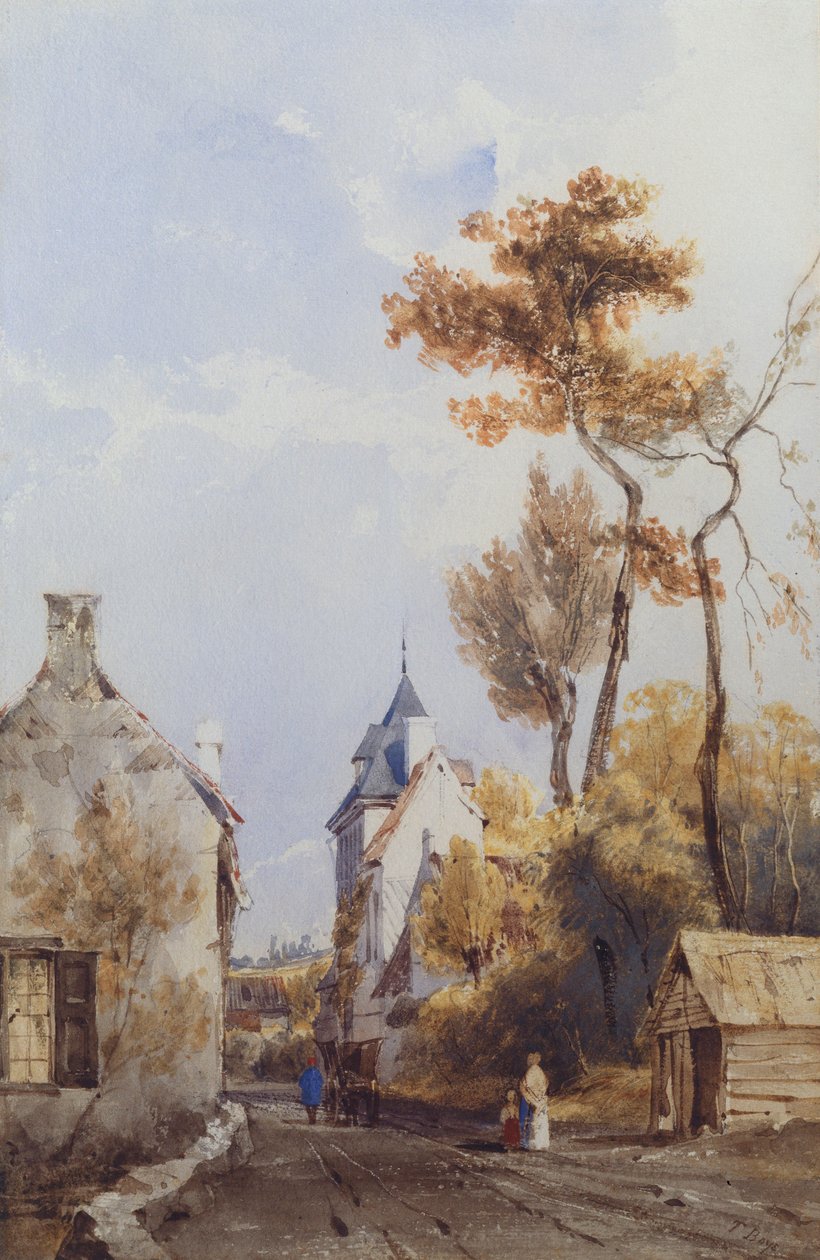 Kilátás egy falusi utcára, Waterloo-ban alkotó: Thomas Shotter Boys
