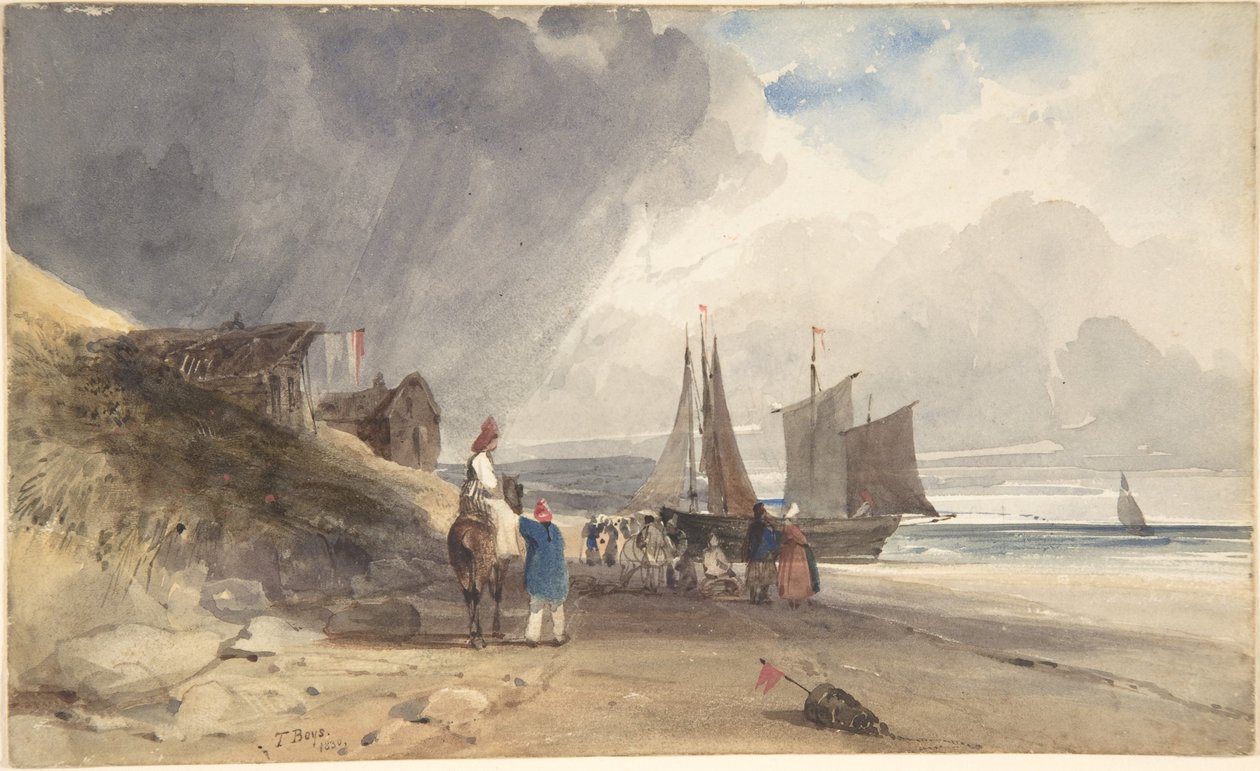 Alakok egy észak-franciaországi tengerparton alkotó: Thomas Shotter Boys