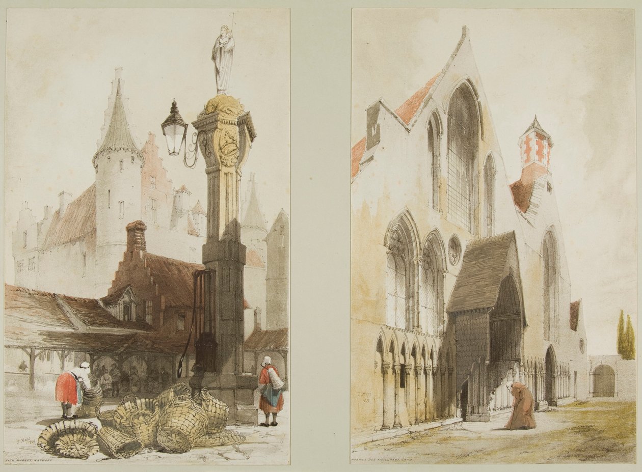 Halpiac, Antwerpen és Hospice des Vieillards, Cand, a festői építészetből Párizsban, Gentben, Antwerpenben, Touenben stb. alkotó: Thomas Shotter Boys