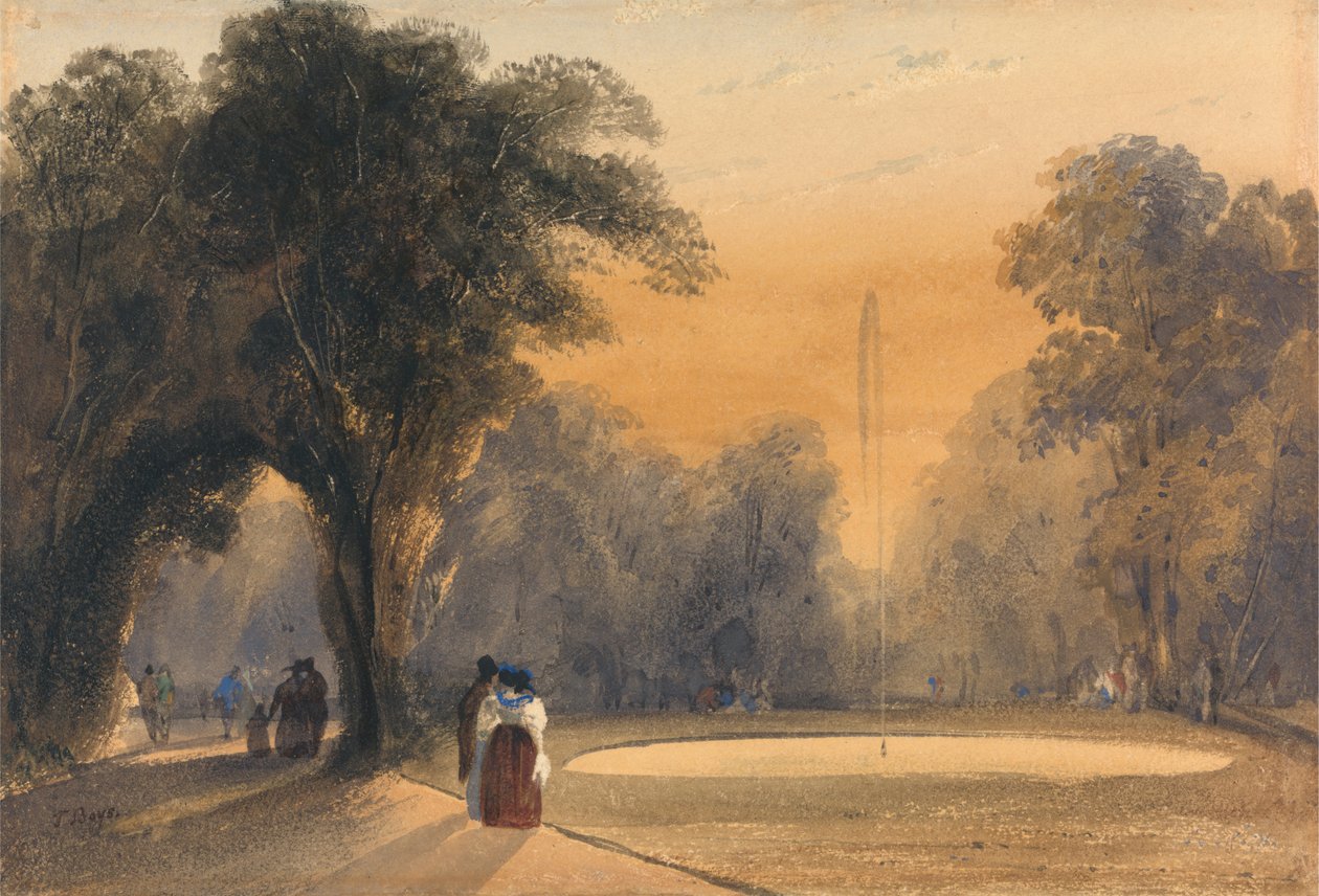 Szökőkút a kertekben, Párizs: este alkotó: Thomas Shotter Boys