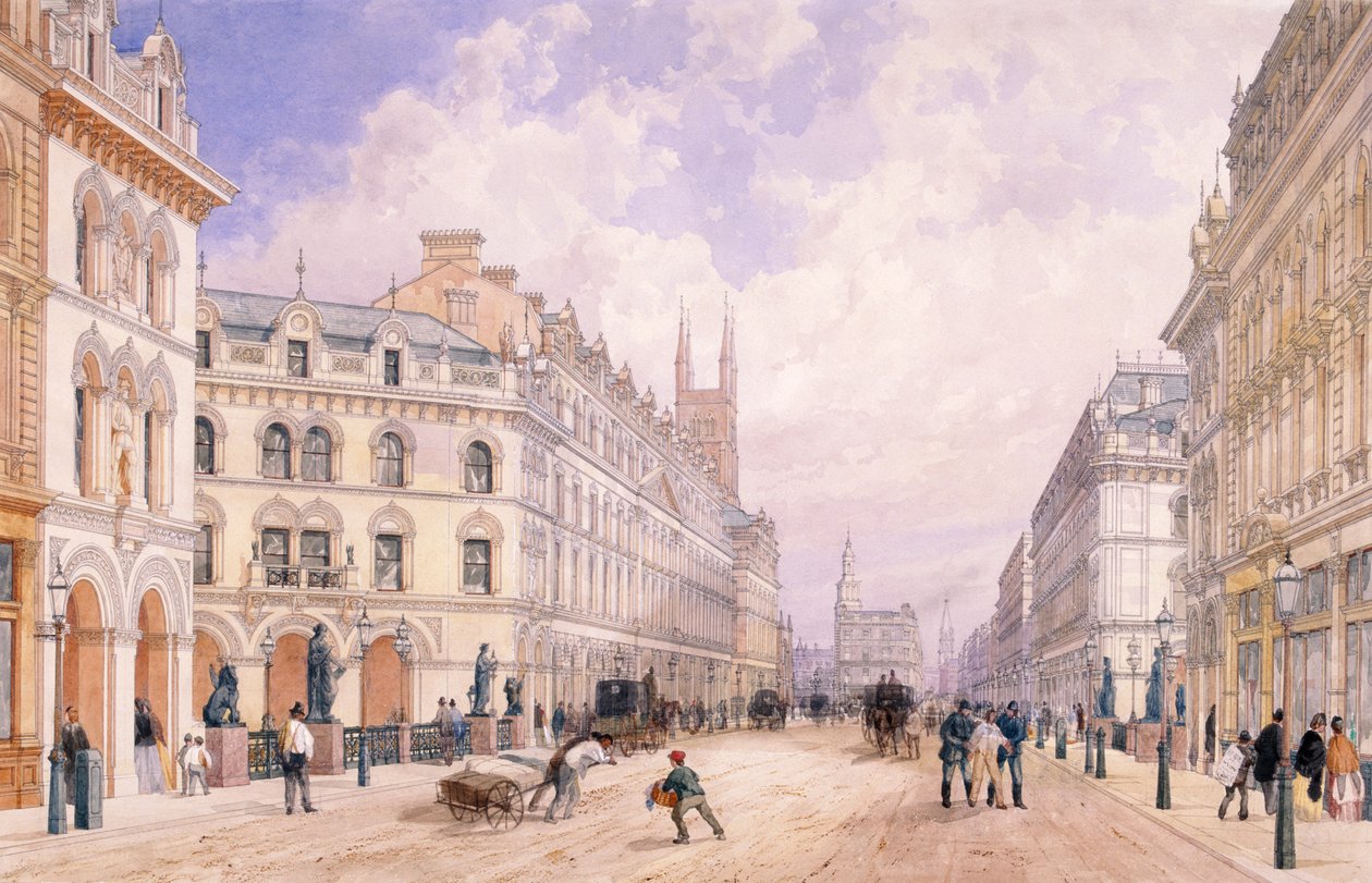 Holborn viadukt, London, 1871 alkotó: Thomas Shotter Boys